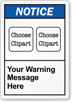 Custom Message ANSI Notice Label, Choose 2 Cliparts