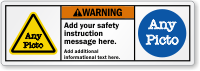 Custom Text, Picto ANSI Warning Label