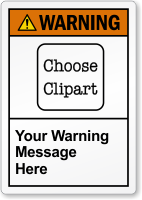 Custom ANSI Warning Label, Choose Clipart