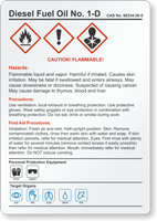 Diesel Fuel Oil No. 1-D Danger Chemical Hazard Chemical Label