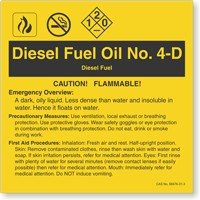 Diesel Fuel Oil No. 4 D ANSI Chemical Label