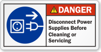 Disconnect Power Supplies Before Servicing Danger Label