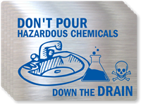 Don't Pour Hazardous Chemicals Label