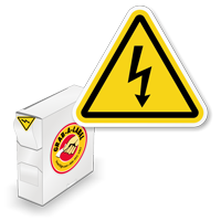 ISO Electrical Shock / Electrocution Grab a Labels Dispenser Box