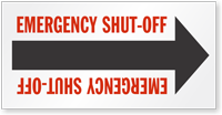 Emergency Shut Off Arrow Label