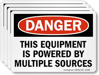 This Equipment Is Powered By Multiple Sources Label