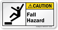 Fall Hazard ANSI Caution Label