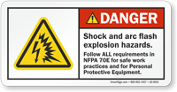 ANSI Shock And Arc Flash Explosion Hazards Label