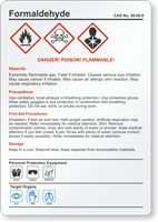 Formaldehyde Chemical Hazard Label Lb 4291 