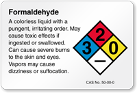 Formaldehyde NFPA Chemical Hazard Label
