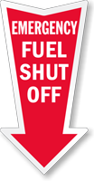Fuel Shut Off Arrow Safety Label