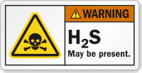 H2S May Be Present Poison Symbol Label