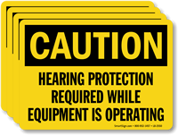Hearing Protection Required While Equipment Is Operating Label