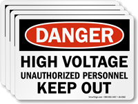 High Voltage Unauthorized Personnel Keep Out Label