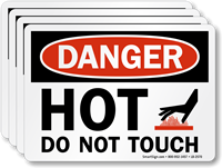 Hot, Do Not Touch OSHA Danger Label