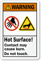 Hot Surface Cause Burn Do Not Touch Label
