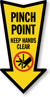 Keep Hands Clear Arrow Safety Label