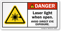 Laser Light When Open Avoid Eye Exposure Label