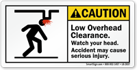 Low Overhead Clearance Watch Your Head Label