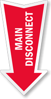 Main Disconnect Arrow Safety Label