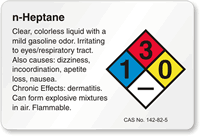 n Heptane NFPA Chemical Hazard Label