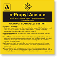 n Propyl Acetate ANSI Chemical Label