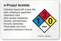 n-Propyl Acetate NFPA Chemical Hazard Label
