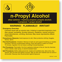 n Propyl Alcohol ANSI Chemical Label