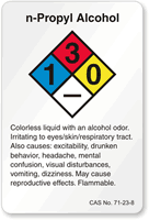 n Propyl Alcohol NFPA Chemical Label