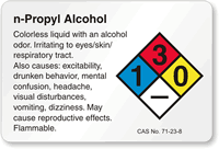 n-Propyl Alcohol NFPA Chemical Hazard Label