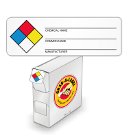 NFPA Mini Paper Hazard Labels with Chemical Name