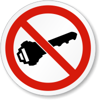 No Ignition ISO Prohibition Safety Symbol Label
