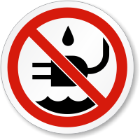 No Liquid Near Plug ISO Prohibition Symbol Label