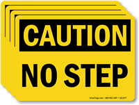 No Step OSHA Caution Label