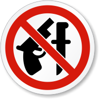 No Weapons Allowed ISO Prohibition Safety Symbol Label