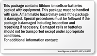 Package Contains Lithium Batteries Label