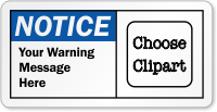 Personalized ANSI Notice Label, Add Wording, Choose Clipart