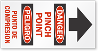 Pinch Point Bilingual Arrow Label