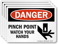 Pinch Point Watch Your Hands Label With Graphic