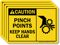 Pinch Points Keep Hands Clear Caution Label