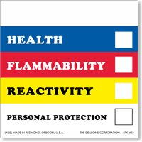 RTK Color Bar Paper Chemical Labels (Write-in space)