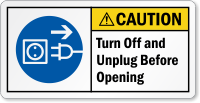 Turn Off And Unplug Before Opening Caution Label