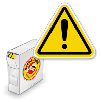 ISO Warning Exclamation Symbol Grab a Labels in Dispenser Box