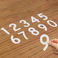 Die Cut Reflective Numbers Set 5 Inch Tall White