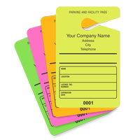 Parking Permit Hang Tag Sequentially Numbered