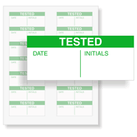 Calibration Labels Green On White