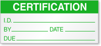 Calibration Label