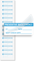 Preventive Maintenance Label: By/Date/Next - Blue