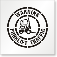 WARNING FORKLIFT TRAFFIC Floor Stencil