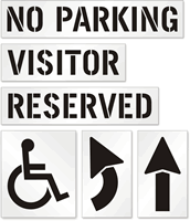 No Parking Visitor Reserved Handicap Symbol Stencil Kit